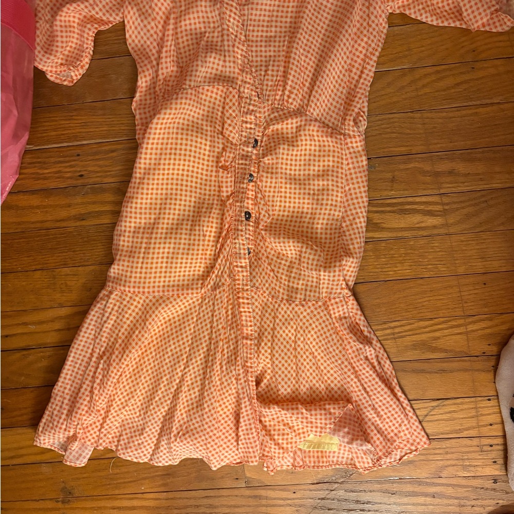 Gingham Orange Dress
